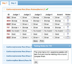 judging interface